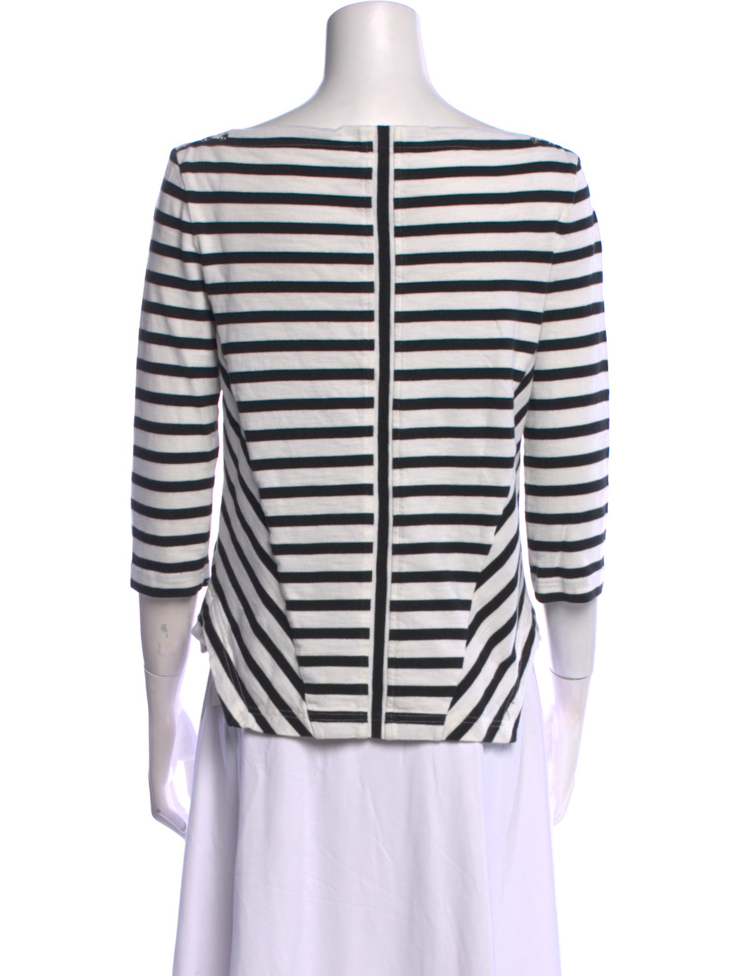 Veronica Beard Striped Bateau Neckline Top