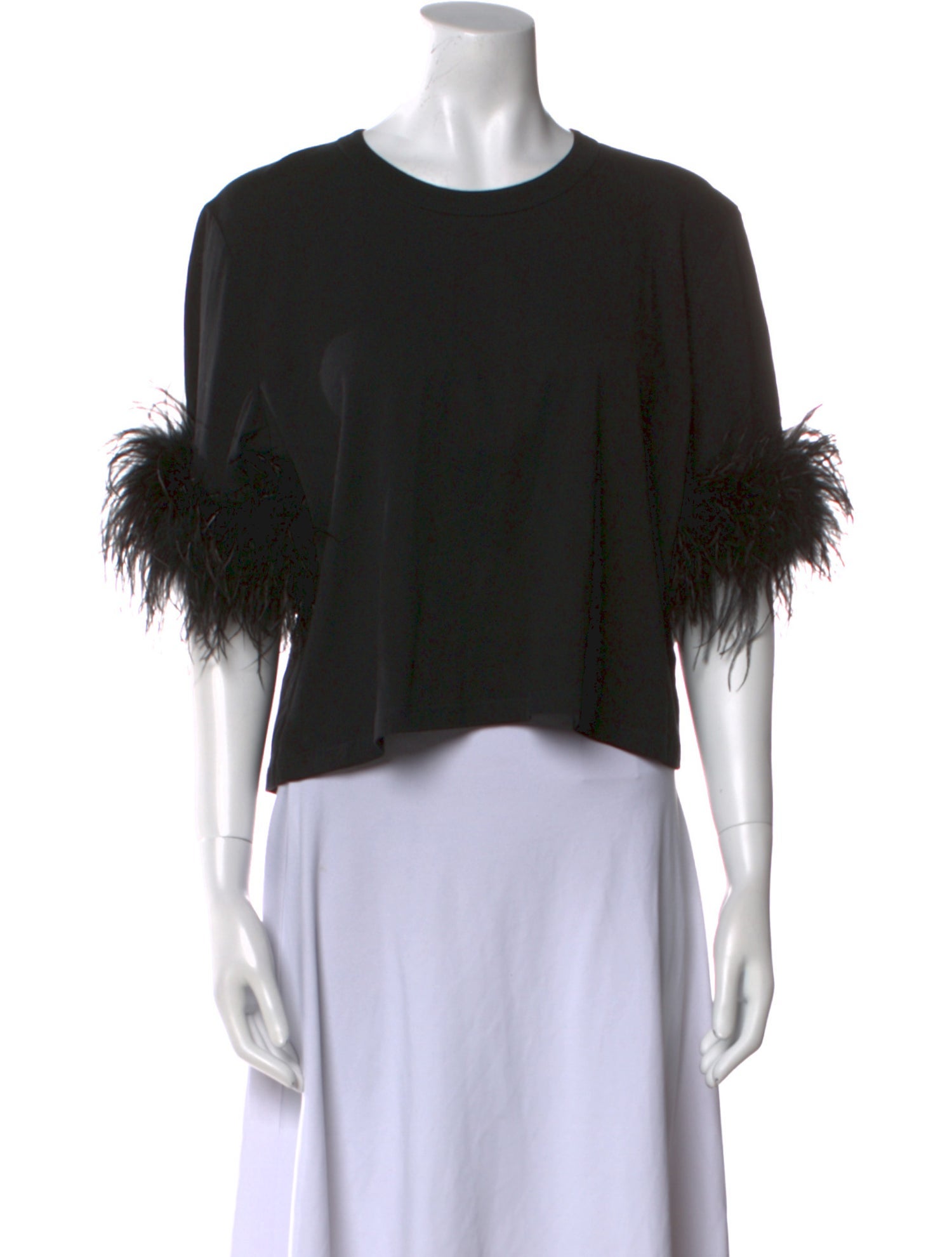 Veronica Beard Crew Neck Short Sleeve Crop Top