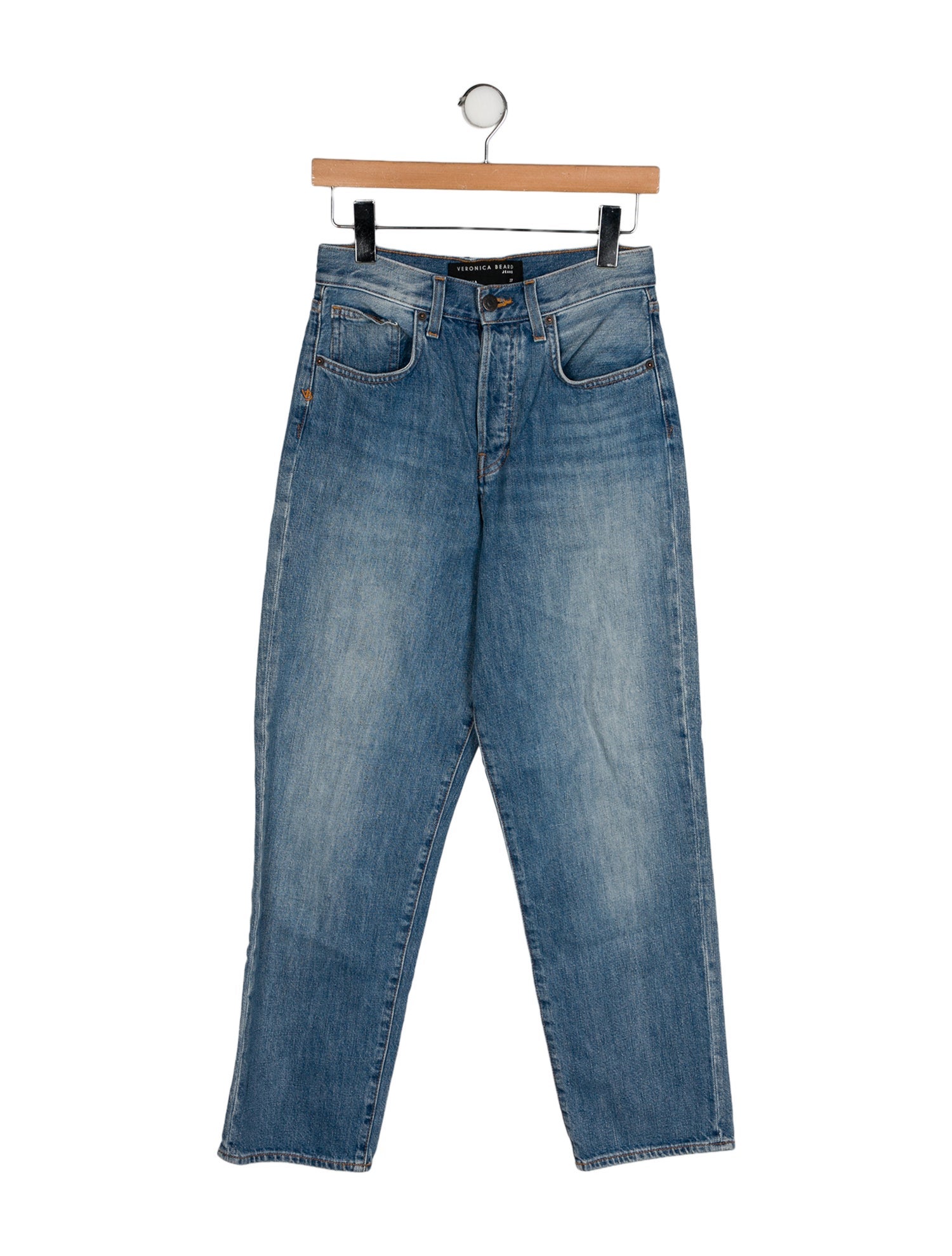 Veronica Beard Mid-Rise Straight Leg Jeans