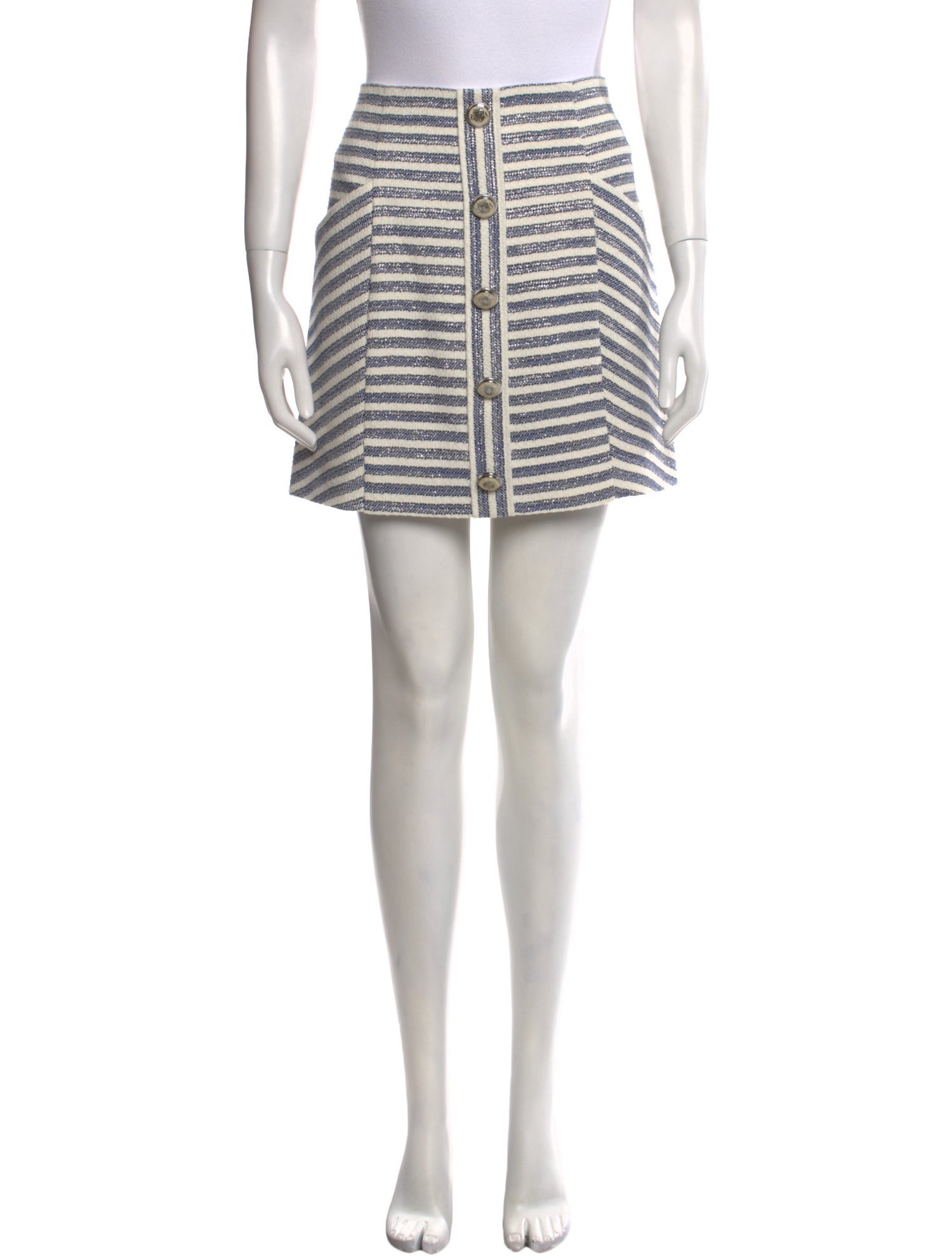 Veronica Beard Striped Mini Skirt