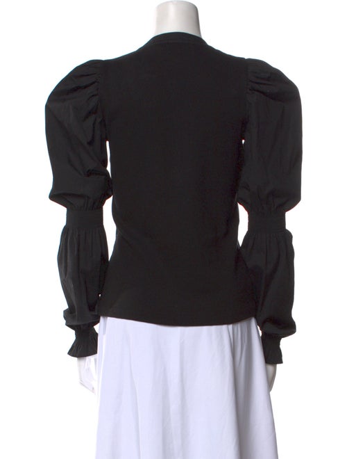 Veronica Beard V-Neck Long Sleeve Blouse