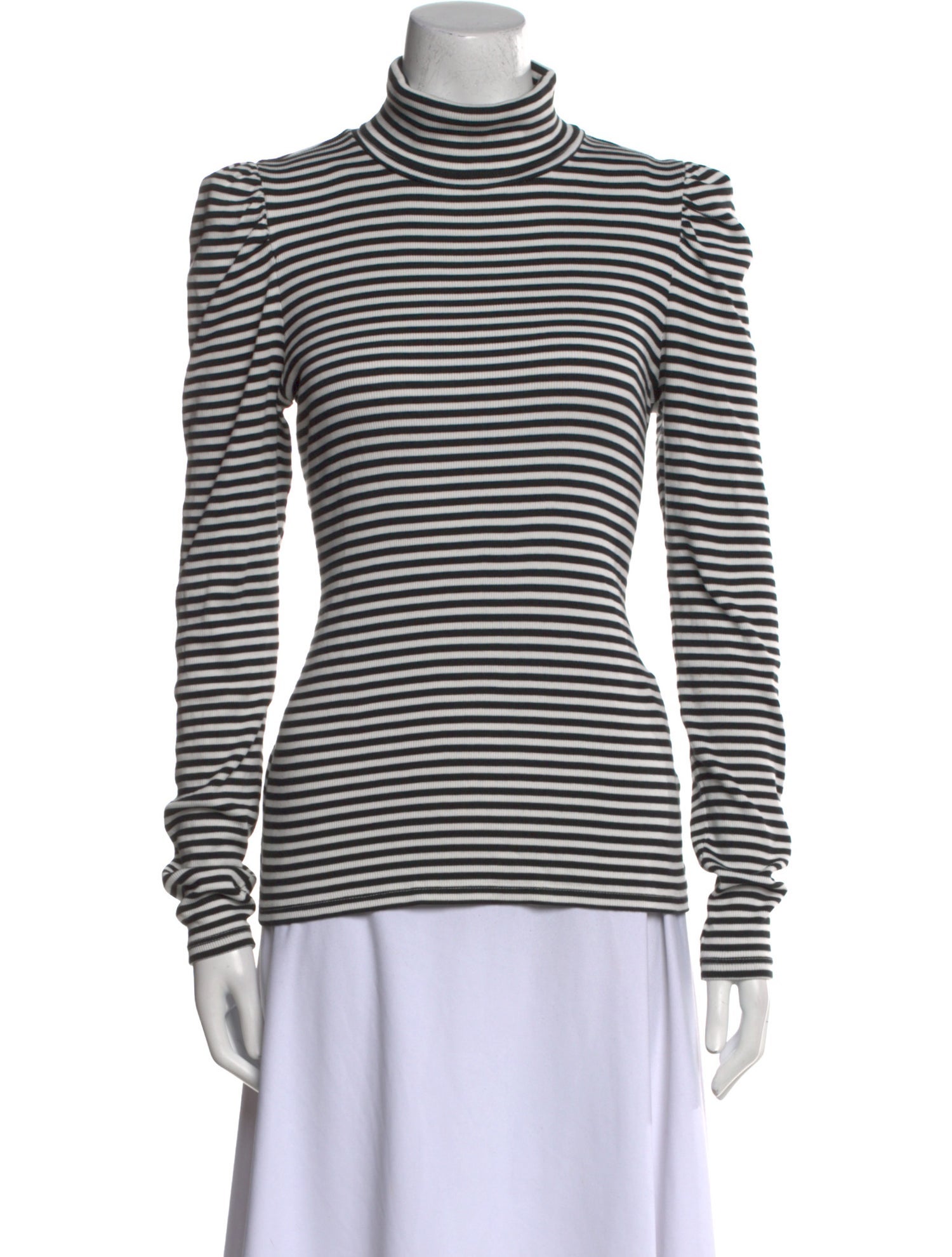 Veronica Beard Striped Turtleneck Top