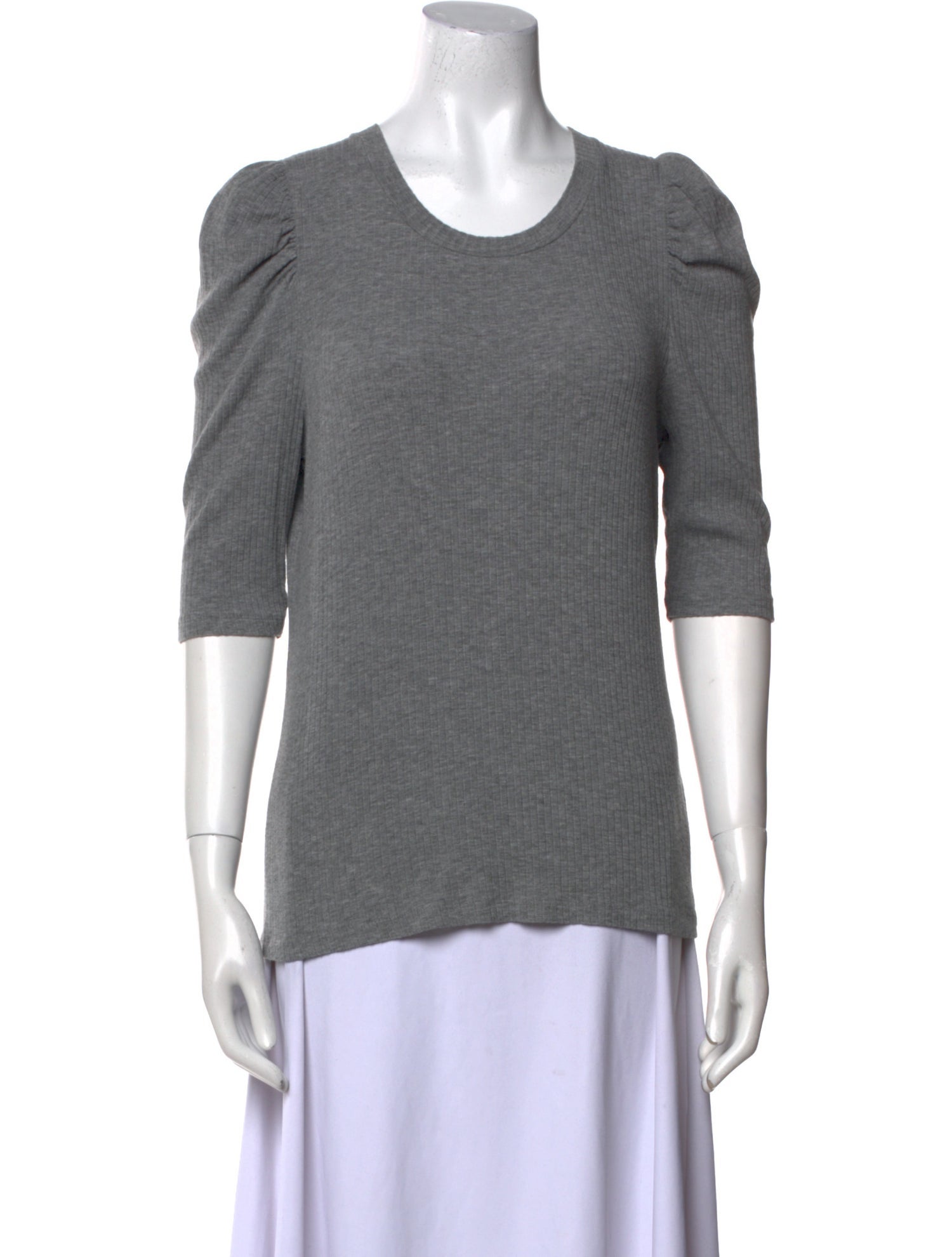 Veronica Beard Scoop Neck Three-Quarter Sleeve T-Shirt