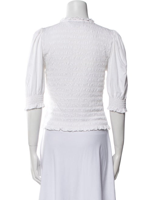 Veronica Beard Mock Neck Three-Quarter Sleeve Crop Top