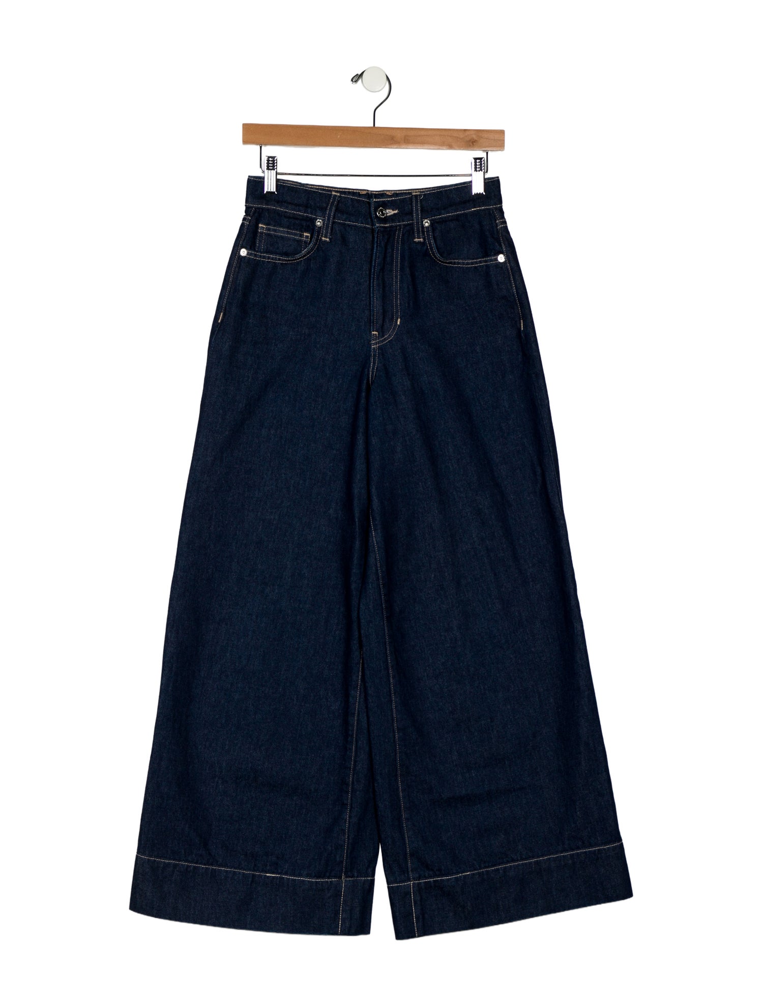 Veronica Beard Mid-Rise Wide Leg Jeans