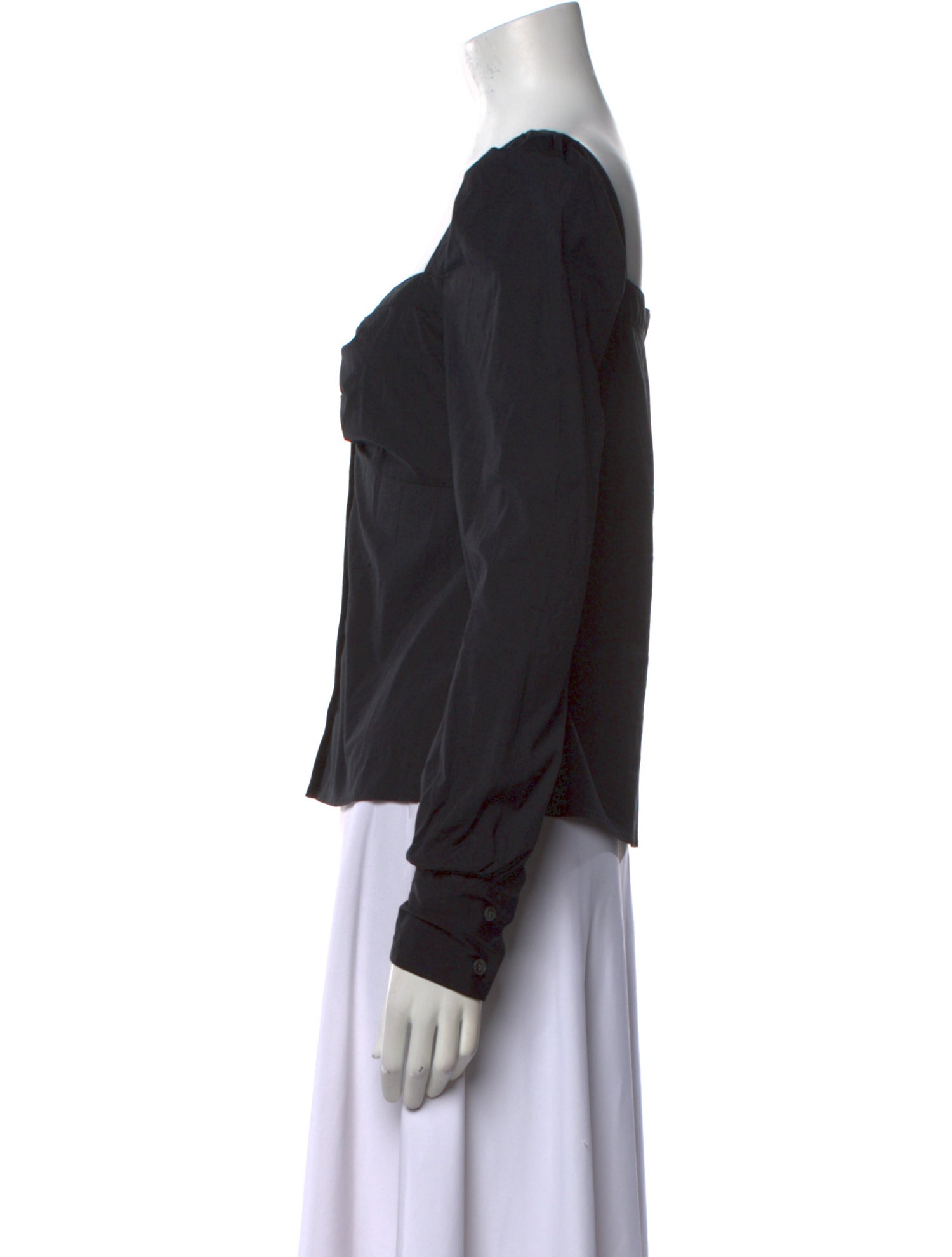 Veronica Beard Square Neckline Long Sleeve Top