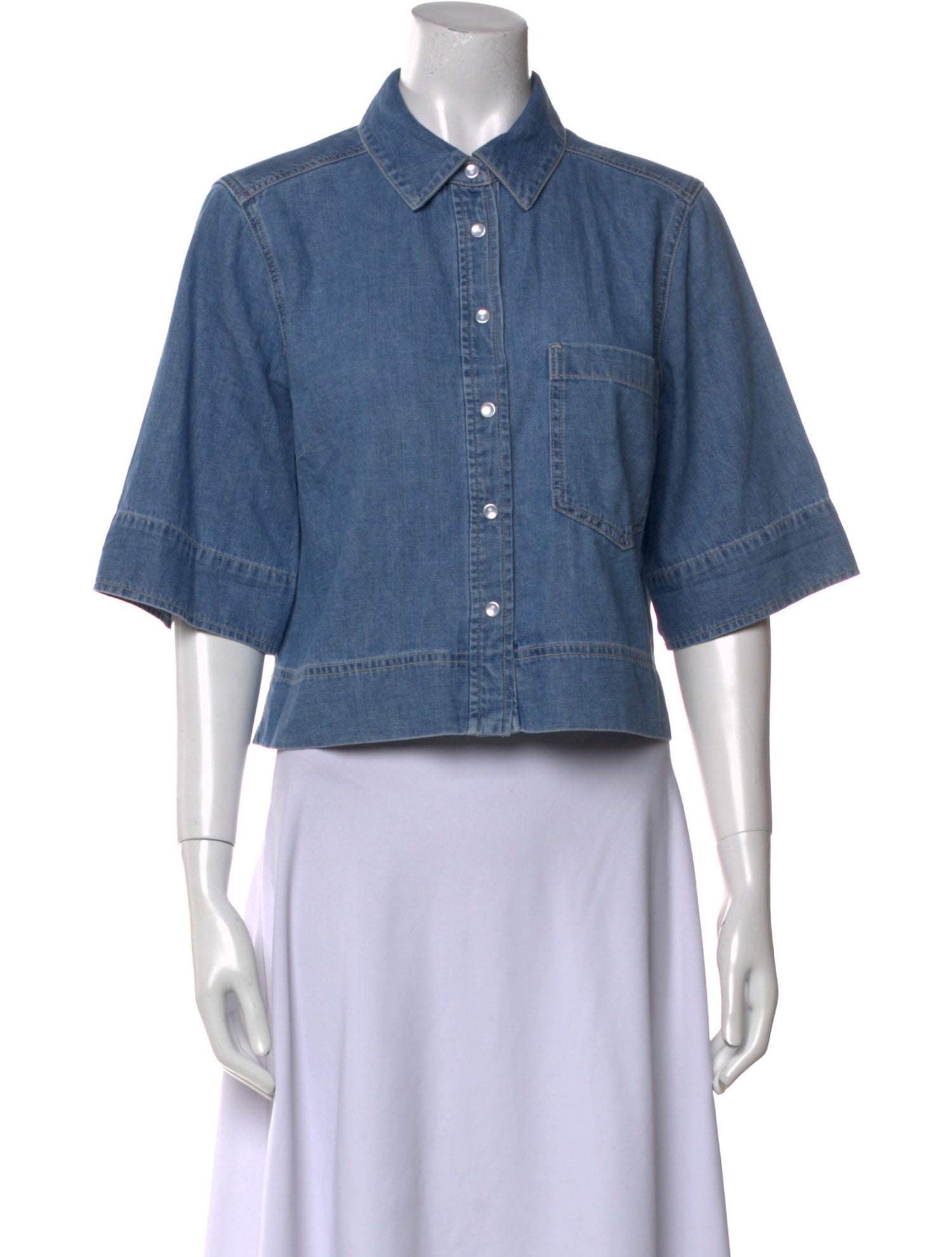 Veronica Beard Short Sleeve Crop Top