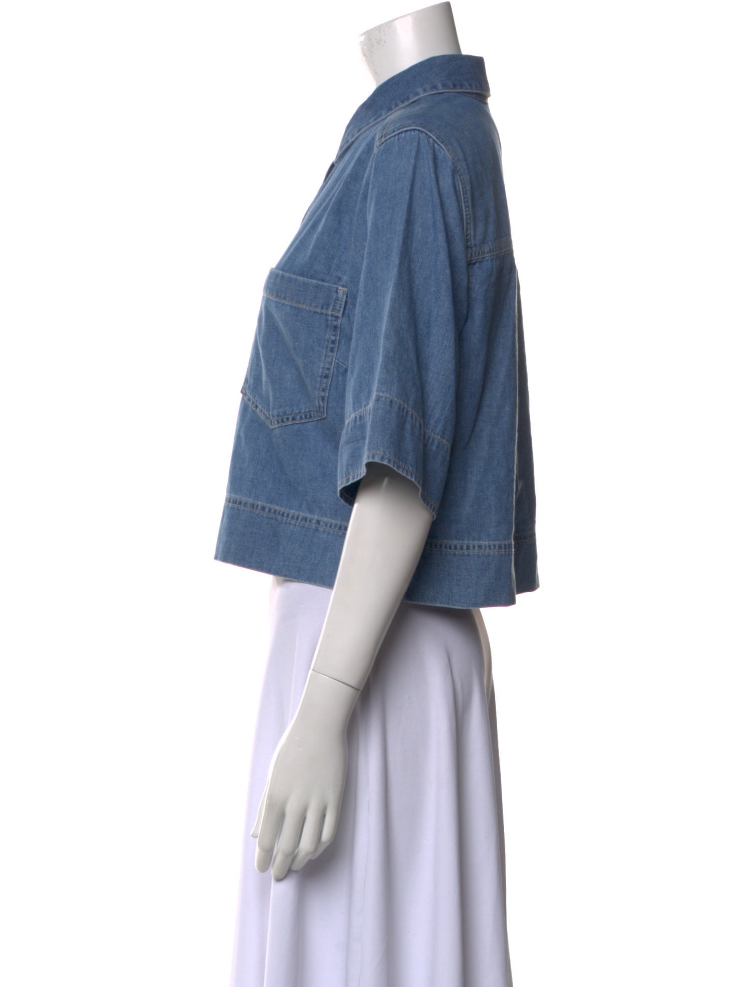 Veronica Beard Short Sleeve Crop Top