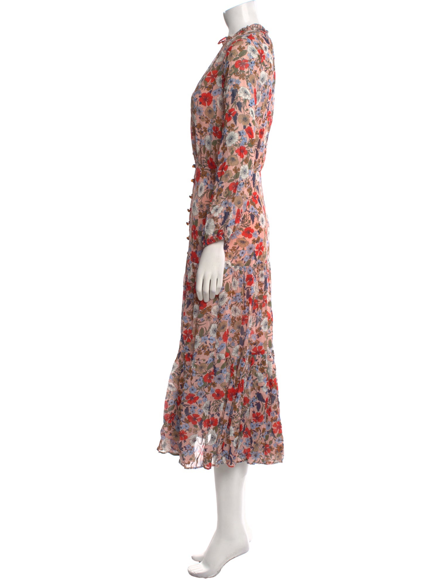 Veronica Beard Floral Print Long Dress