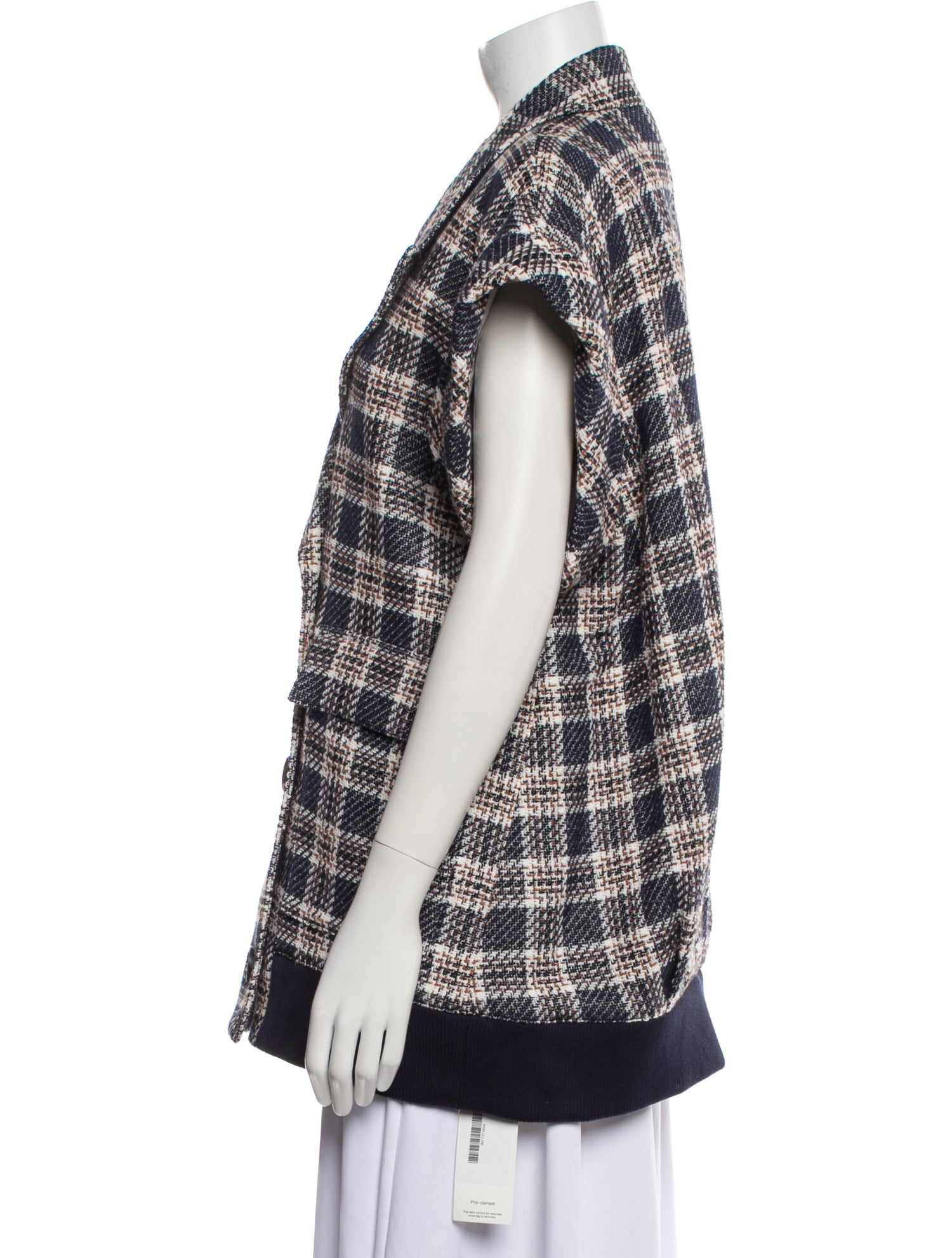 Veronica Beard Plaid Print Vest