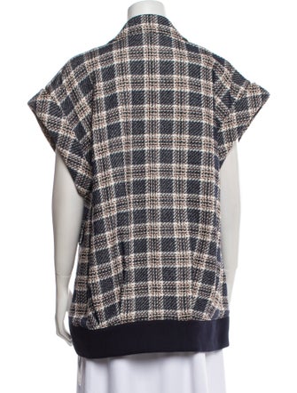 Veronica Beard Plaid Print Vest