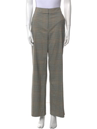 Veronica Beard Plaid Print Wide Leg Pants