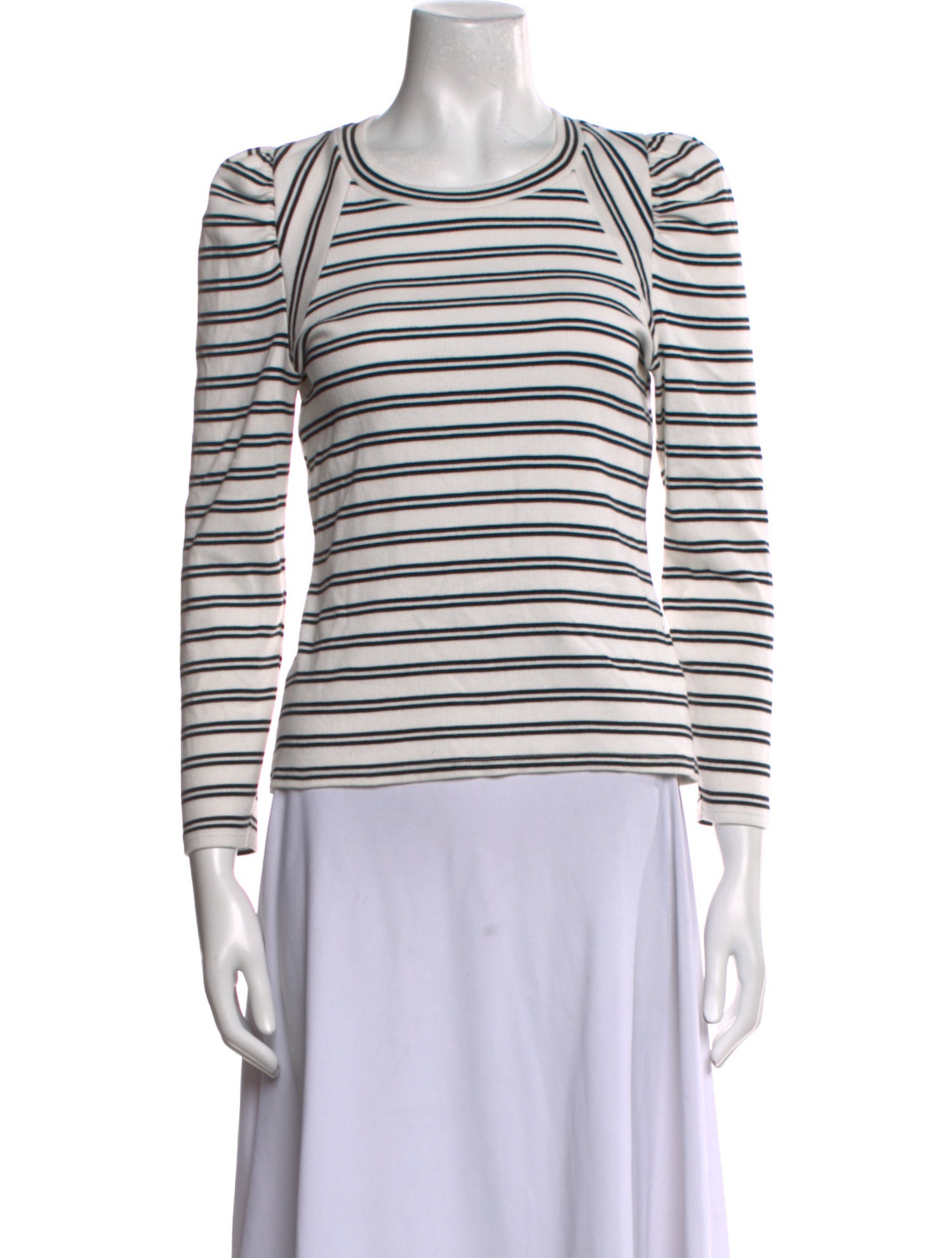 Veronica Beard Striped Crew Neck Top