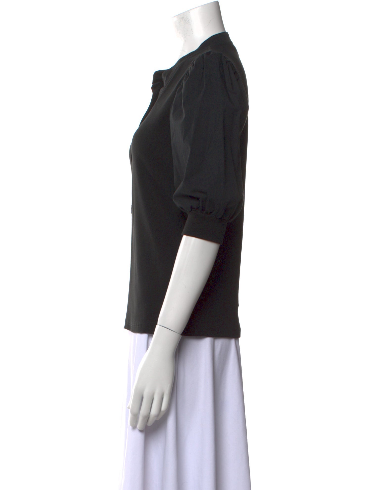 Veronica Beard V-Neck Short Sleeve Polo