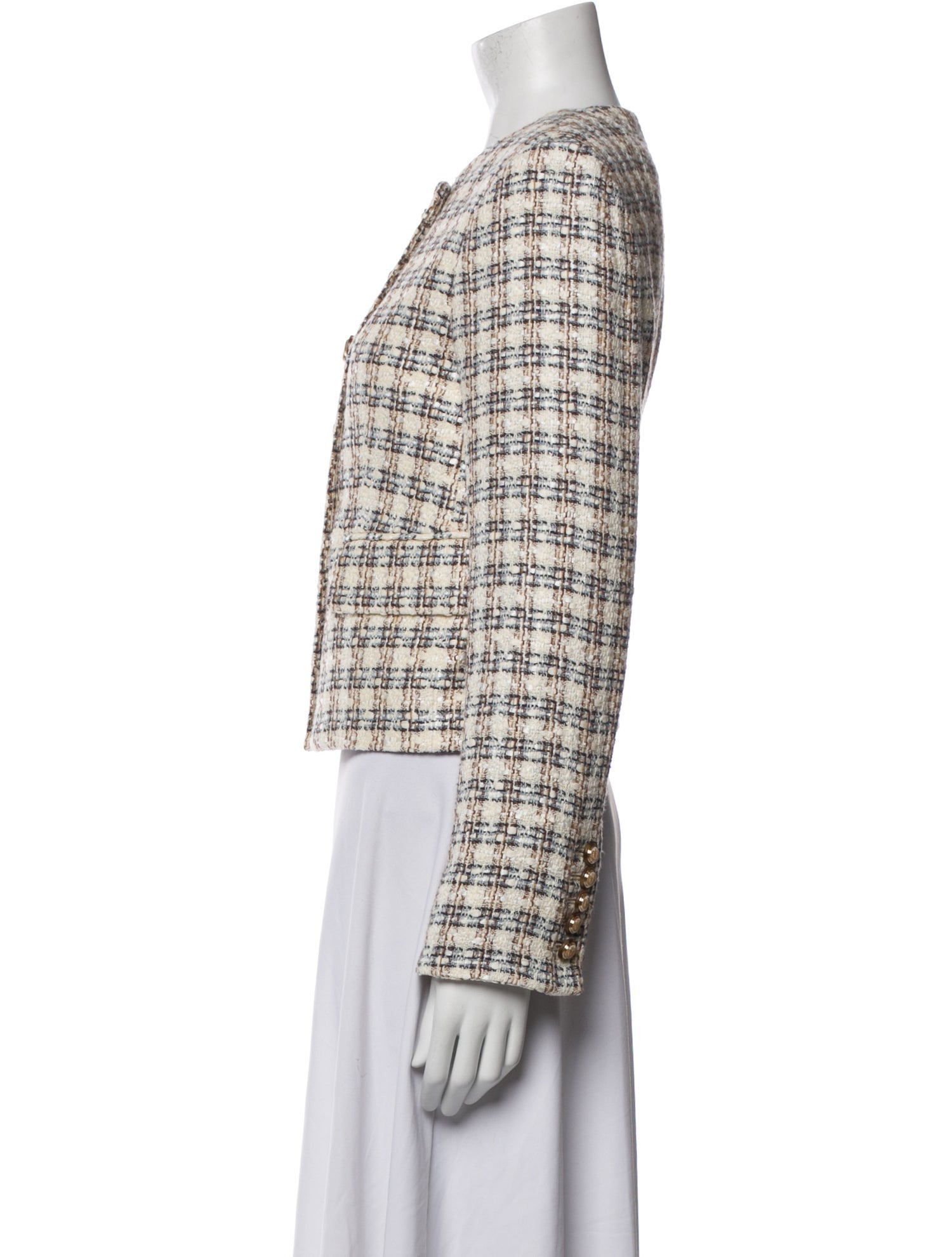 Veronica Beard Tweed Pattern Evening Jacket