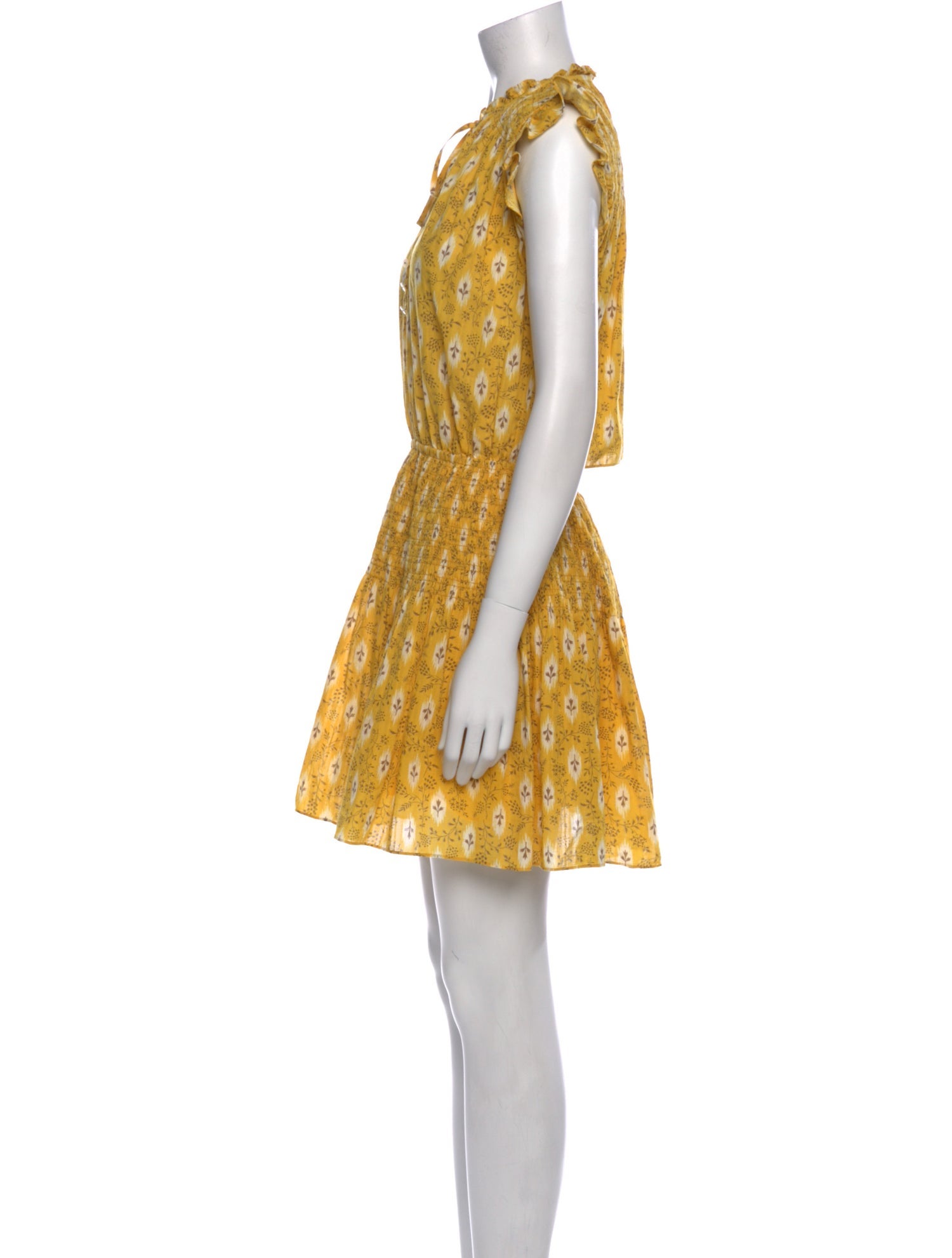 Veronica Beard Floral Print Mini Dress - Yellow Dresses, Clothing -  WV1373495 | The RealReal