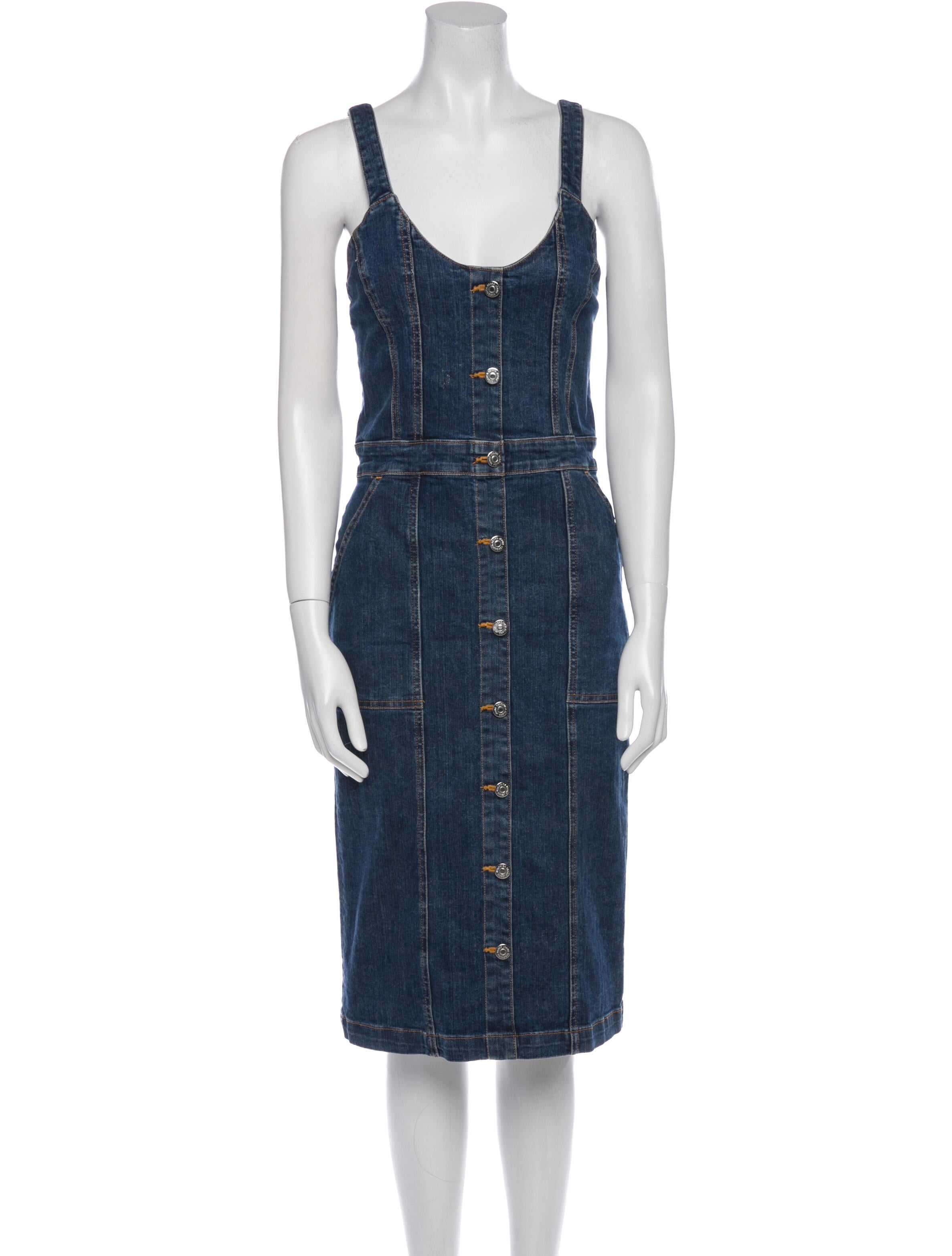 Veronica Beard Scoop Neck Midi Length Dress