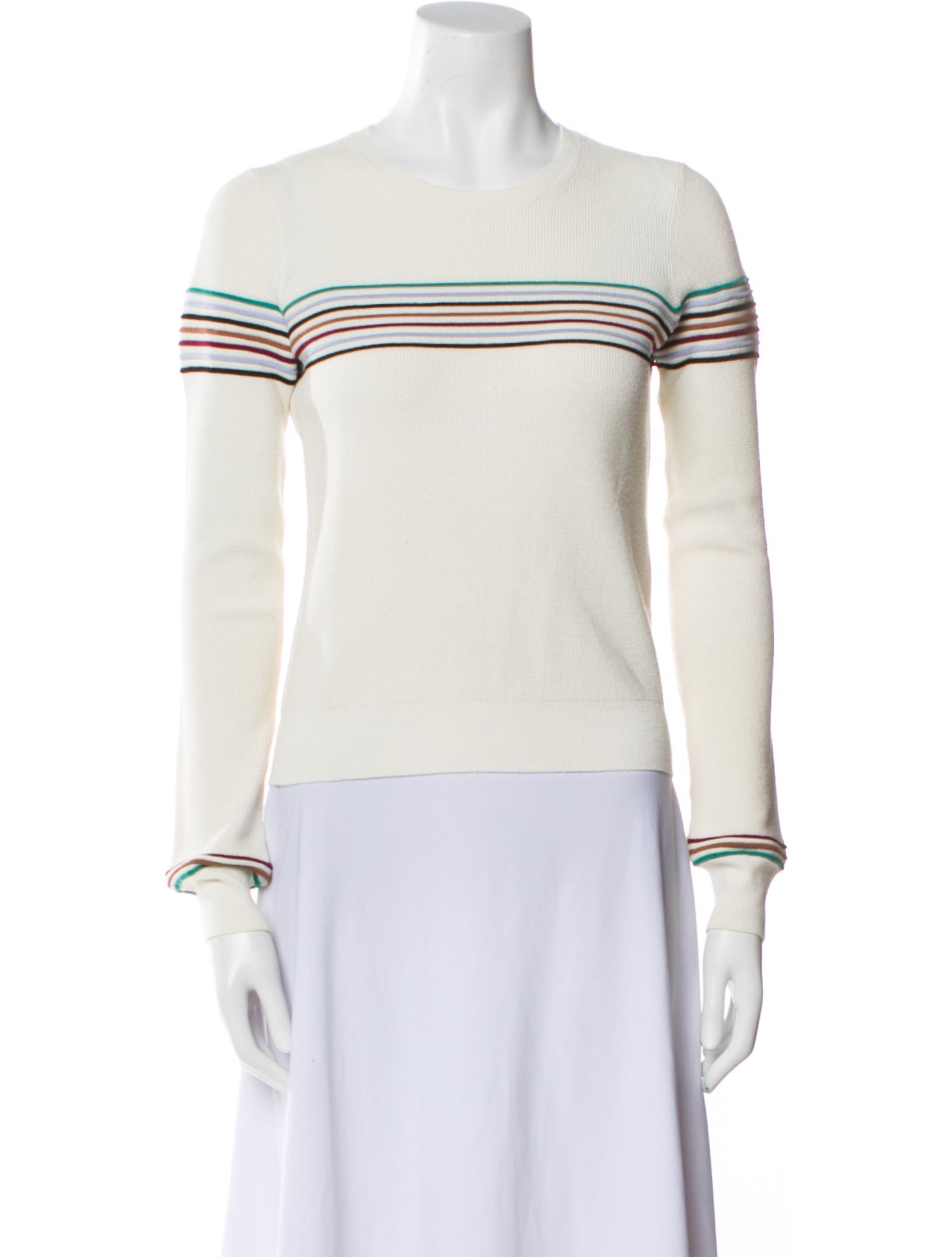 Veronica Beard Striped Crew Neck Sweatshirt
