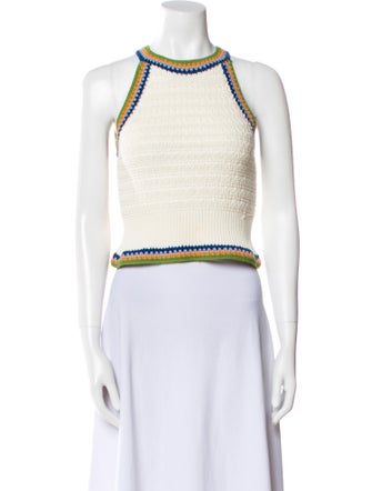 Veronica Beard Striped Halterneck Crop Top