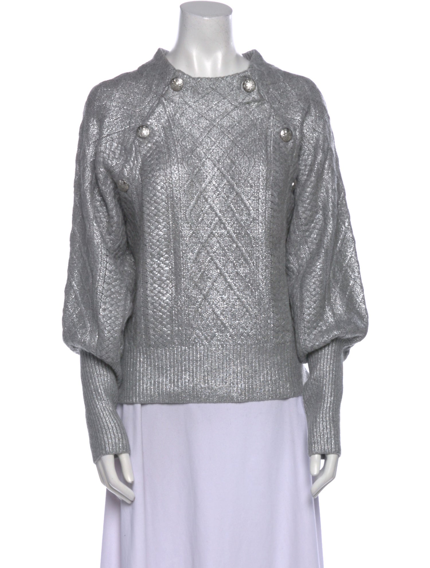 Veronica Beard Mock Neck Long Sleeve Sweatshirt