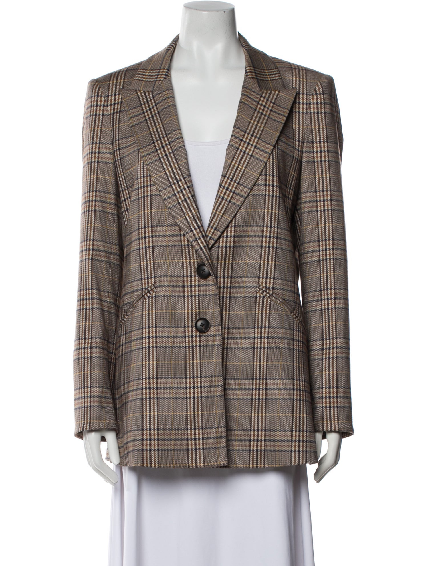 Veronica Beard Plaid Print Blazer