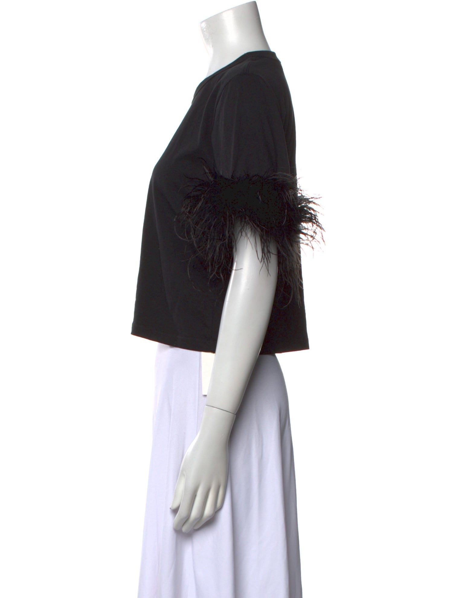 Veronica Beard Crew Neck Short Sleeve Crop Top