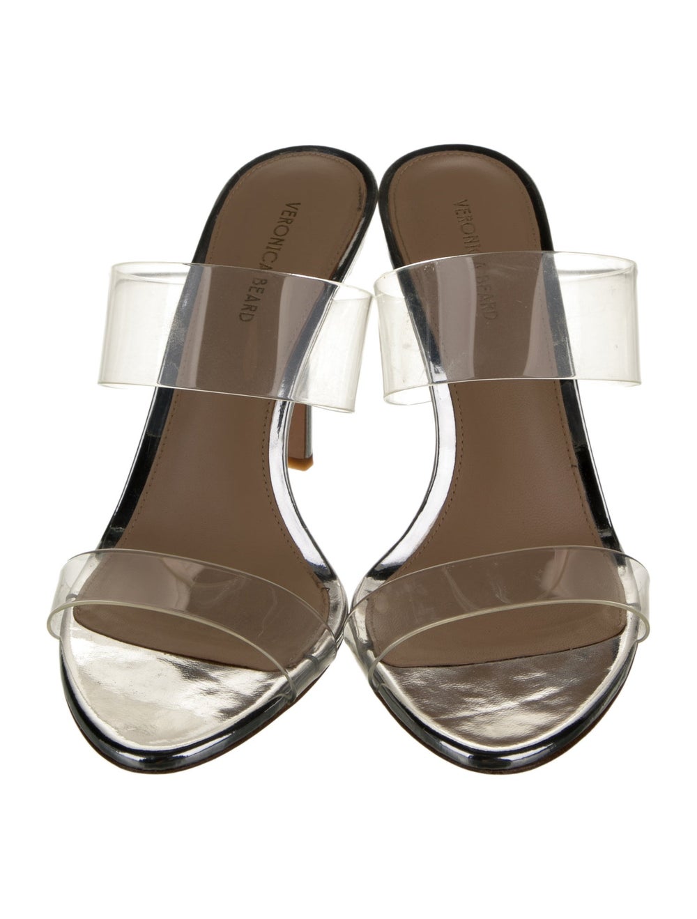 Veronica Beard PVC Slides Neutrals - image 3