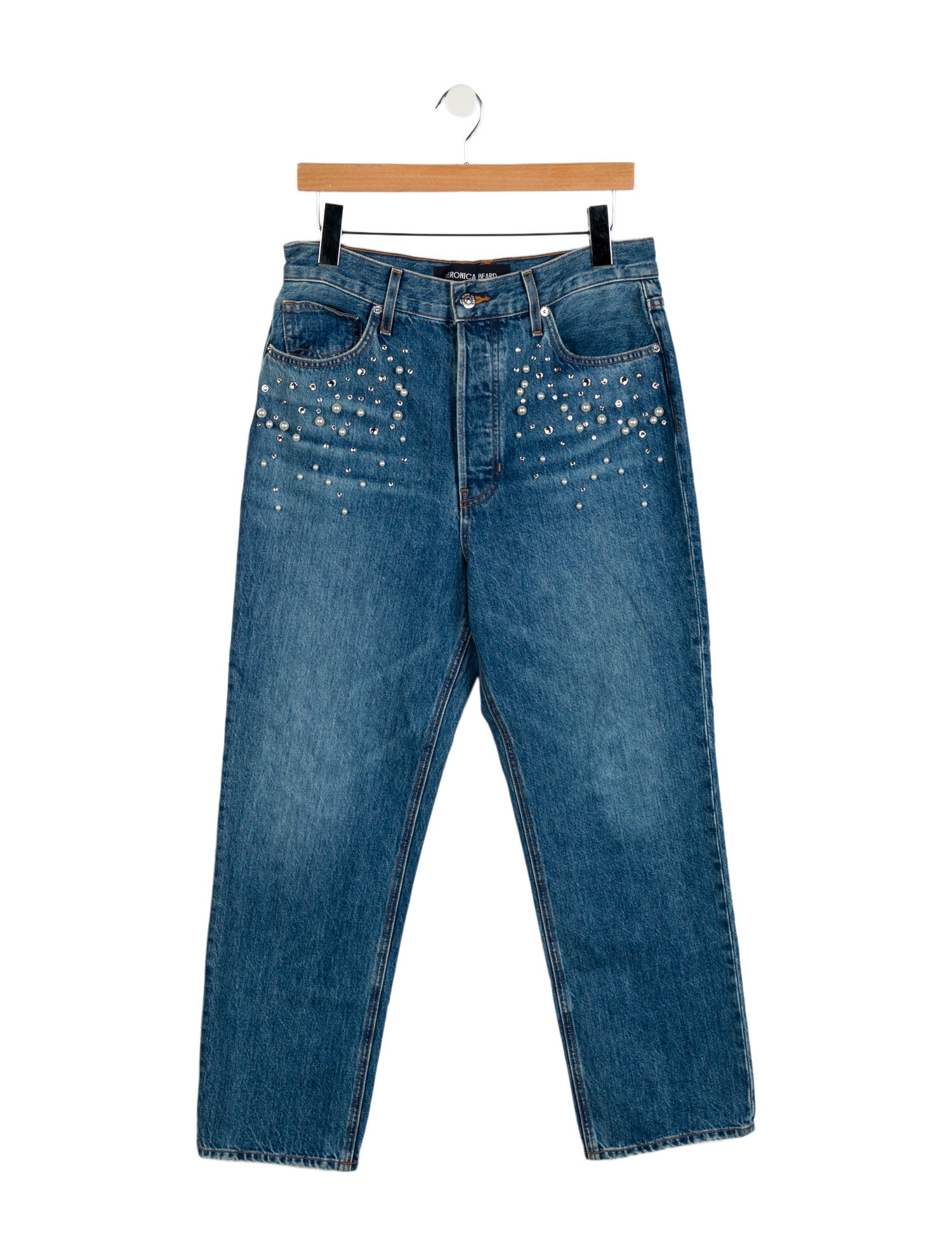 Veronica Beard High-Rise Straight Leg Jeans