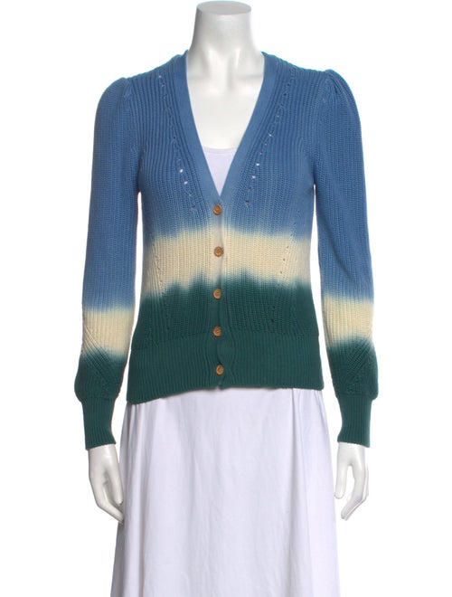 Veronica Beard Tie-Dye Print V-Neck Sweater