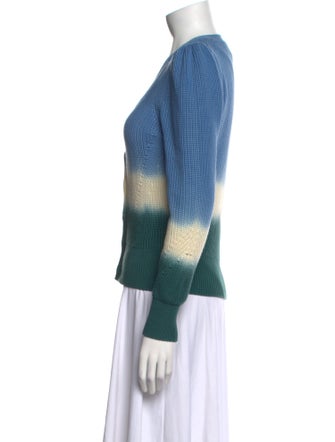 Veronica Beard Tie-Dye Print V-Neck Sweater