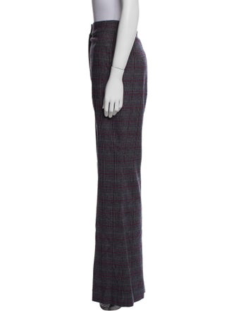 Veronica Beard Plaid Print Wide Leg Pants