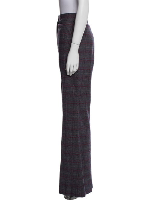 Veronica Beard Plaid Print Wide Leg Pants