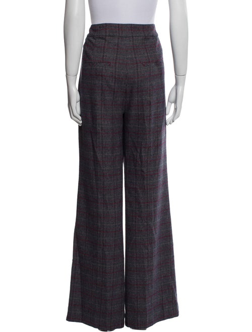 Veronica Beard Plaid Print Wide Leg Pants