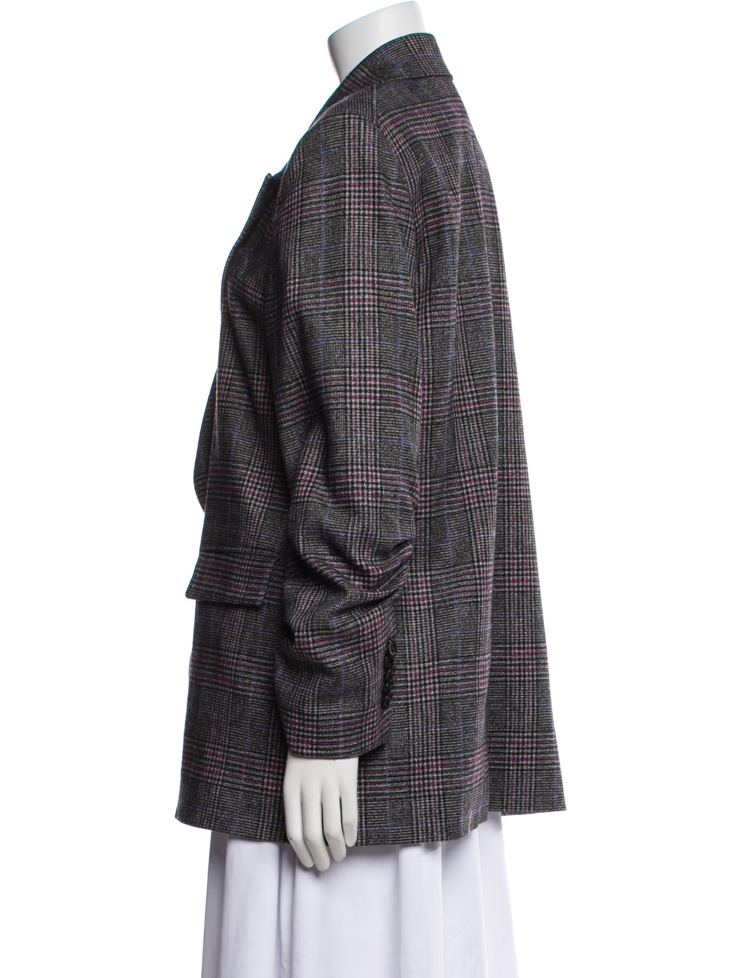 Veronica Beard Wool Plaid Print Blazer