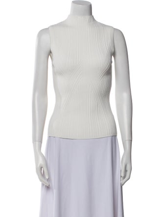 Veronica Beard Mock Neck Sleeveless Top