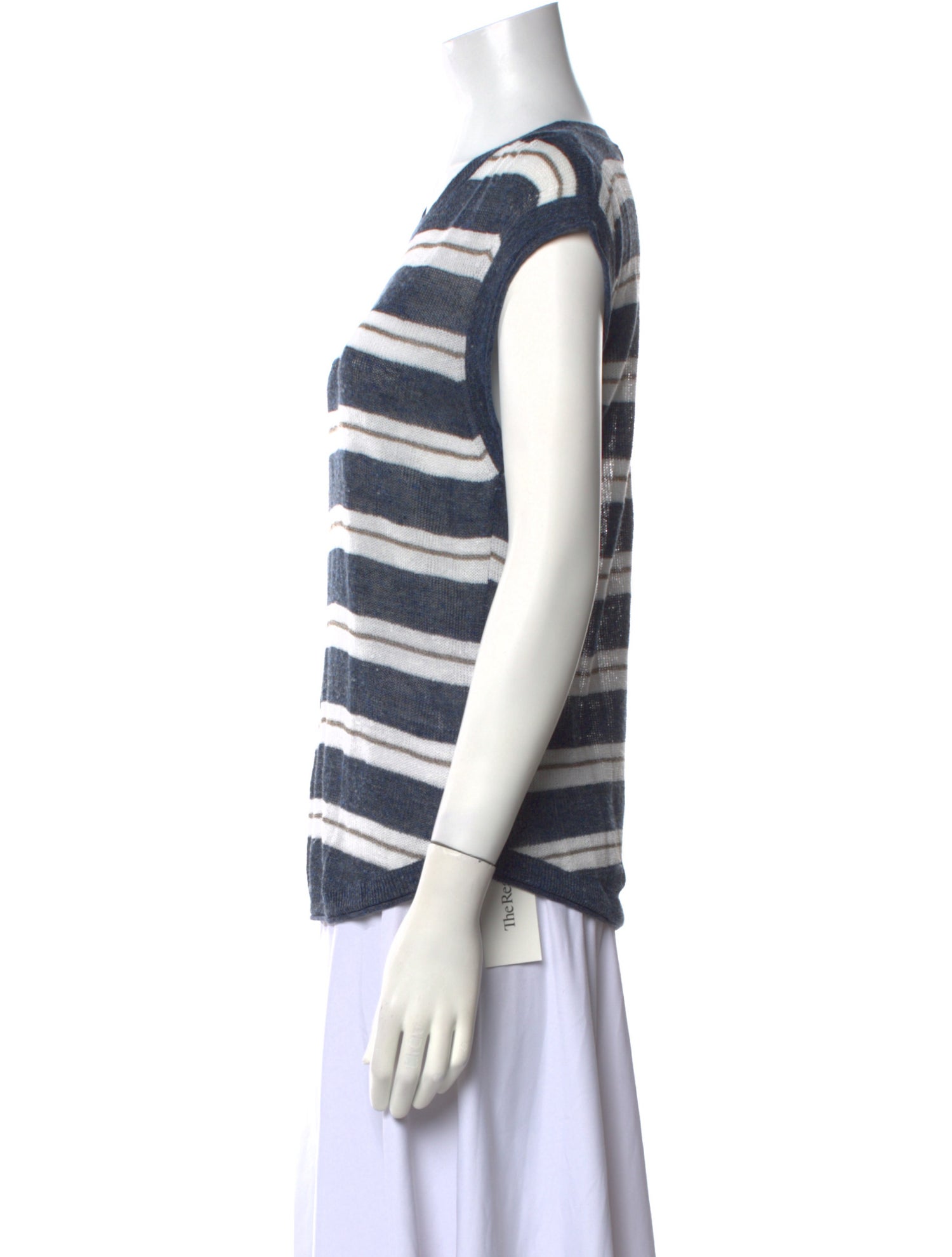 Veronica Beard Linen Striped T-Shirt