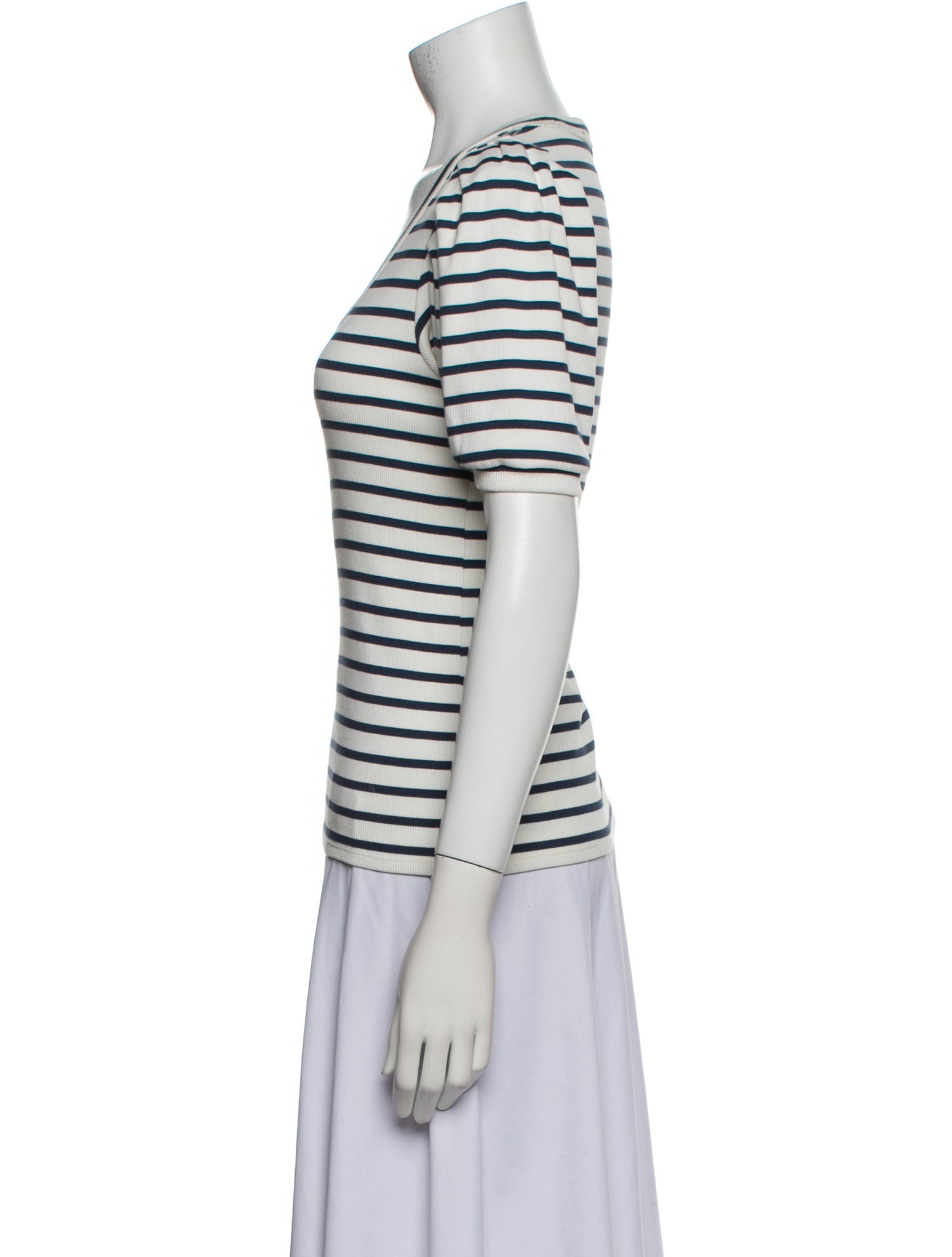 Veronica Beard Striped Scoop Neck T-Shirt