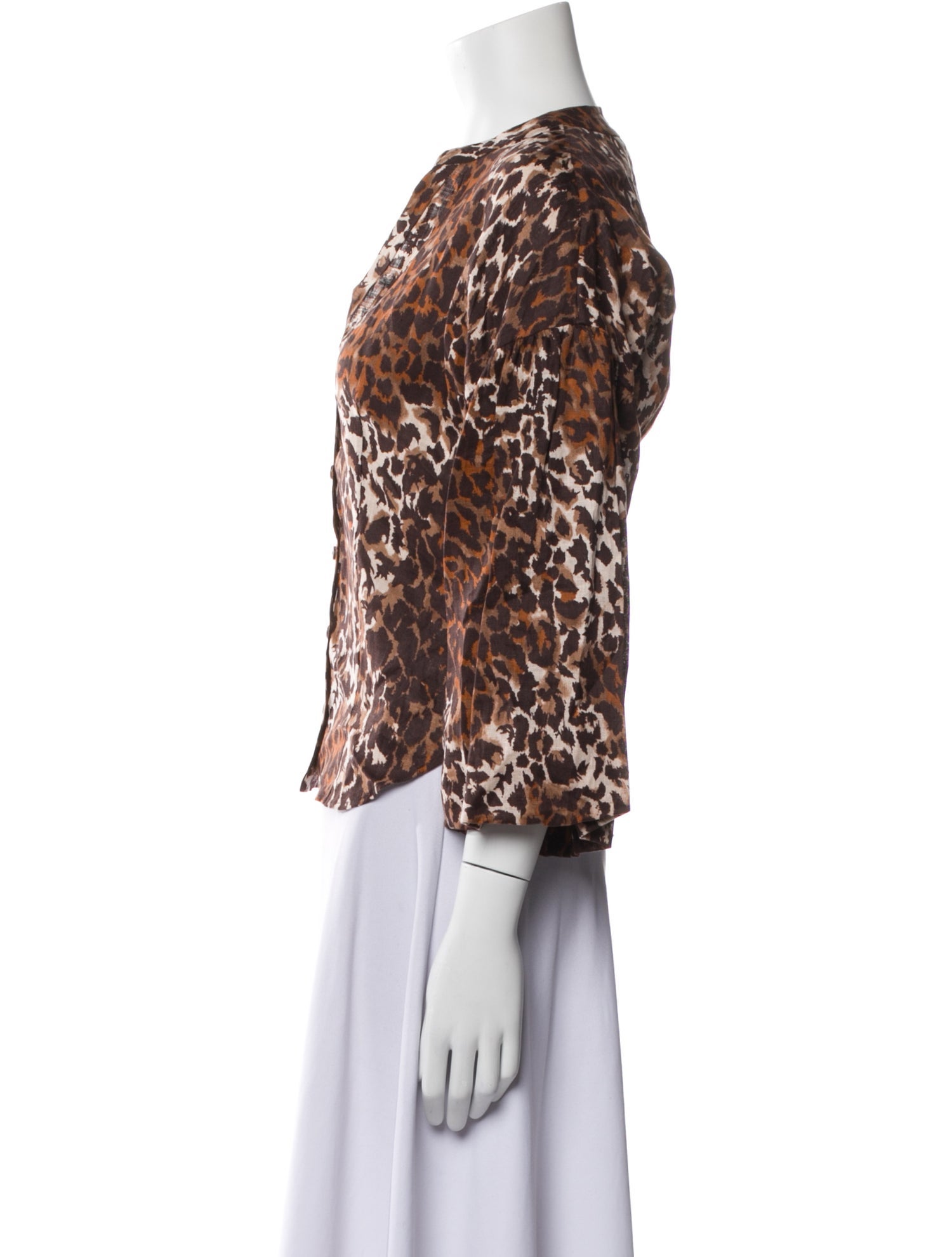 Veronica Beard Linen Animal Print Blouse w/ Tags