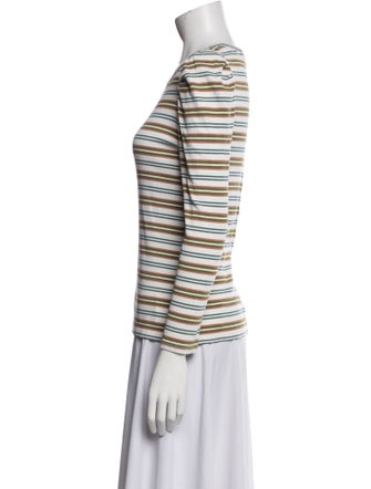 Veronica Beard Striped Scoop Neck Top