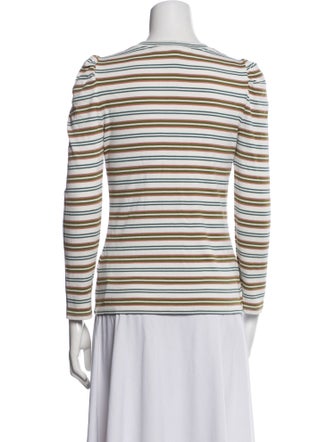 Veronica Beard Striped Scoop Neck Top