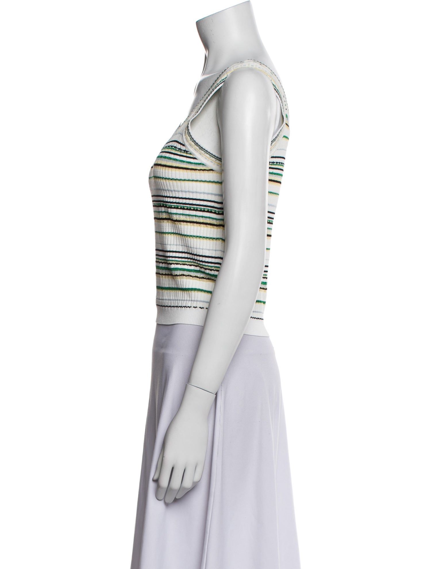 Veronica Beard Striped Scoop Neck Crop Top