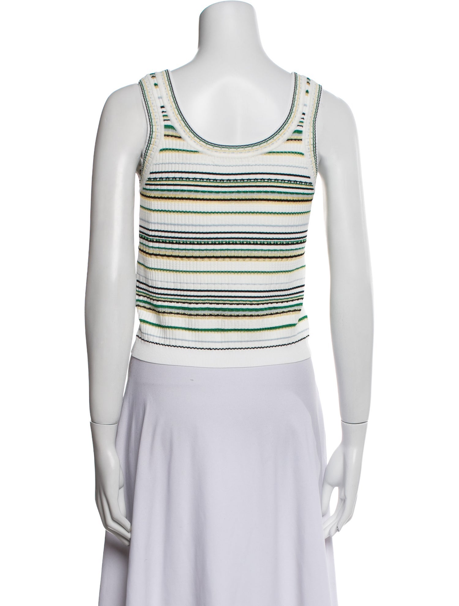 Veronica Beard Striped Scoop Neck Crop Top