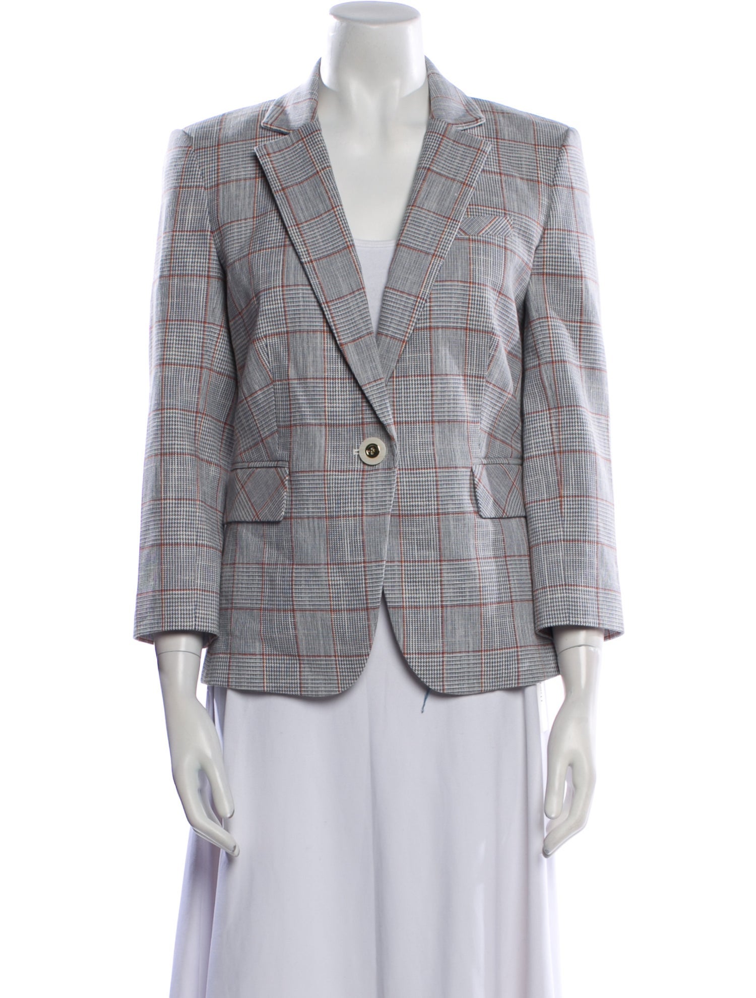 Veronica Beard Plaid Print Blazer