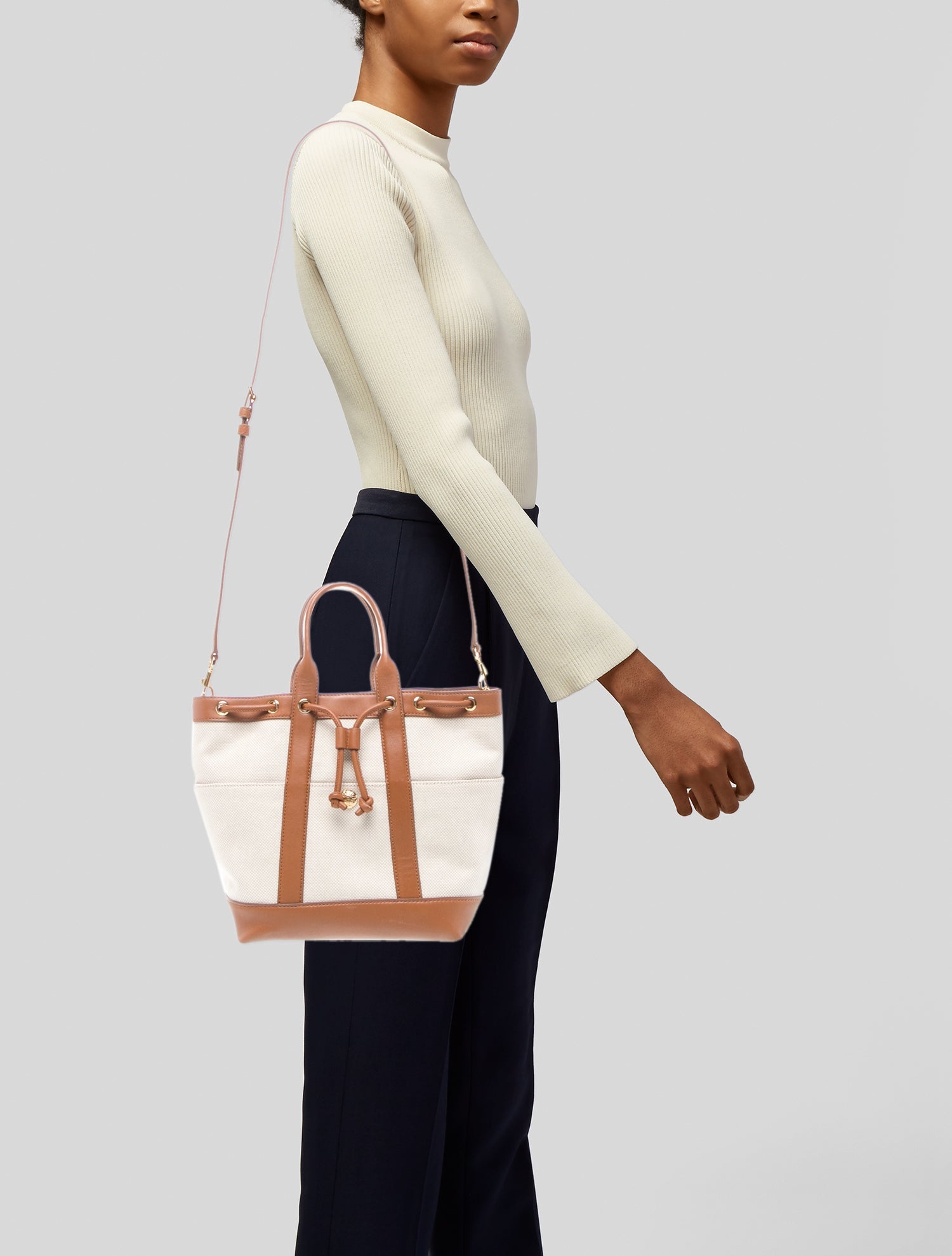 Veronica Beard Canvas Top Handle Bag