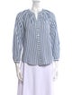 Veronica Beard Striped V-Neck Blouse