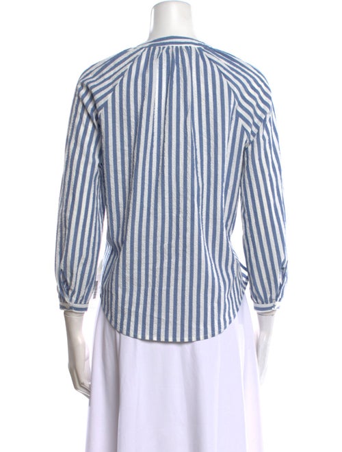 Veronica Beard Striped V-Neck Blouse