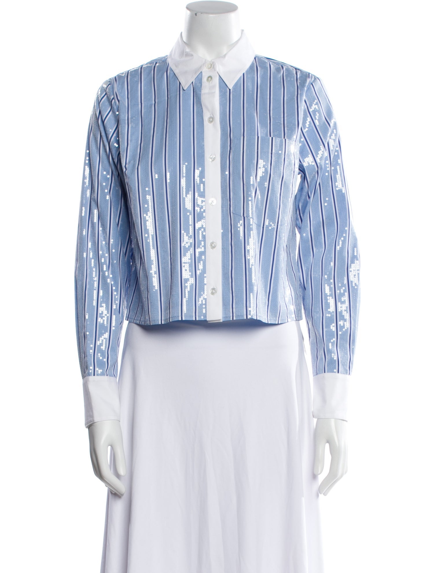 Veronica Beard Striped Long Sleeve Button-Up Top w/ Tags