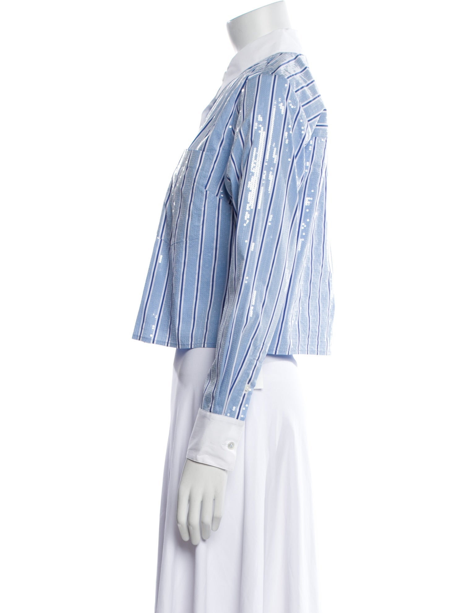 Veronica Beard Striped Long Sleeve Button-Up Top w/ Tags