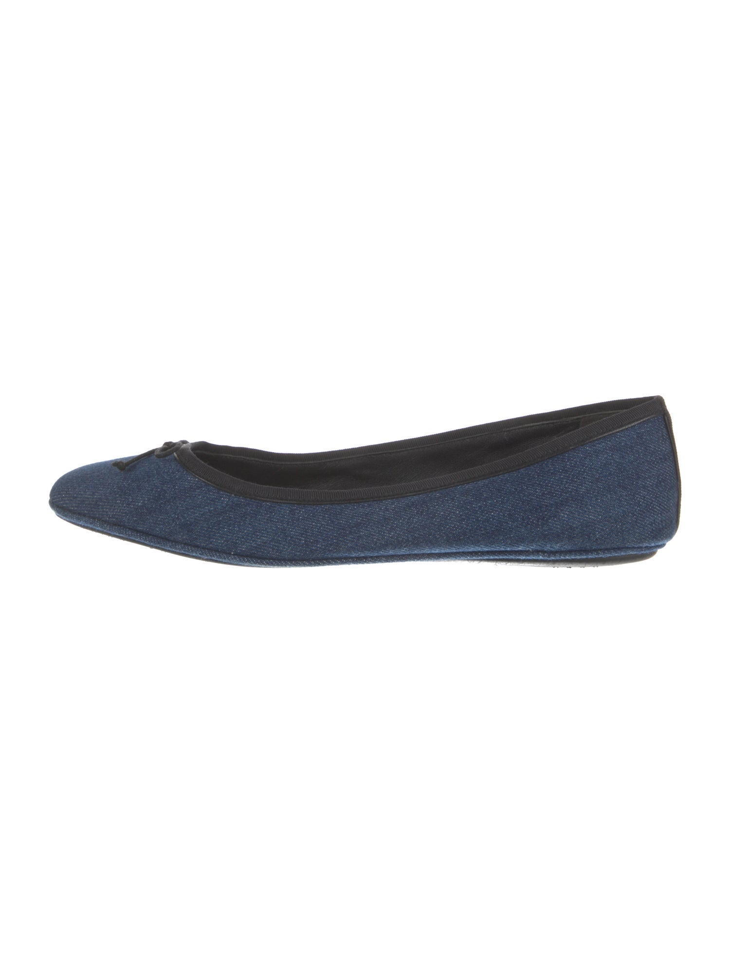 Veronica Beard Denim Bow Accents Ballet Flats