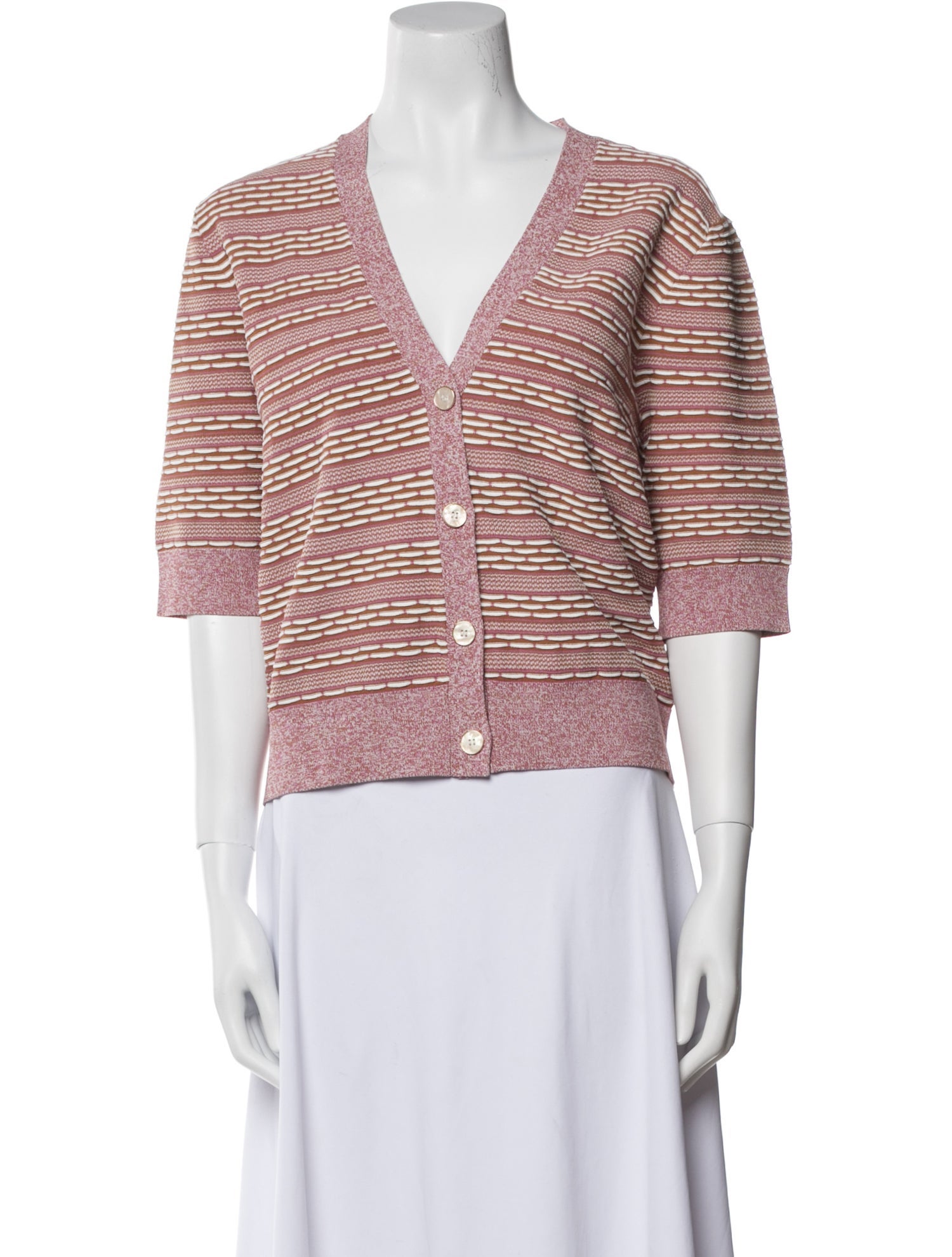 Veronica Beard Striped V-Neck Crop Top w/ Tags